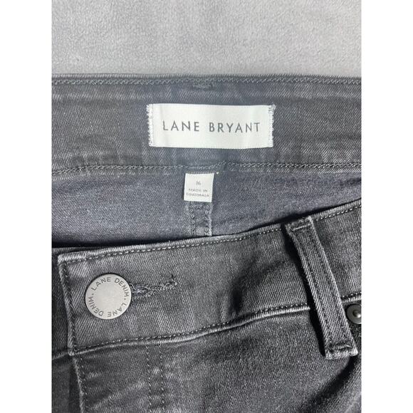 Lane Bryant Girlfriend Jeans Women 16 Black Signature Fit High Rise Straight Leg - Picture 3 of 8